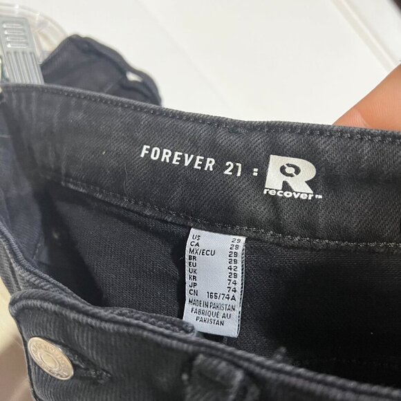 Forever 21 Black Straight Leg Jeans Size 29 - Picture 6 of 7